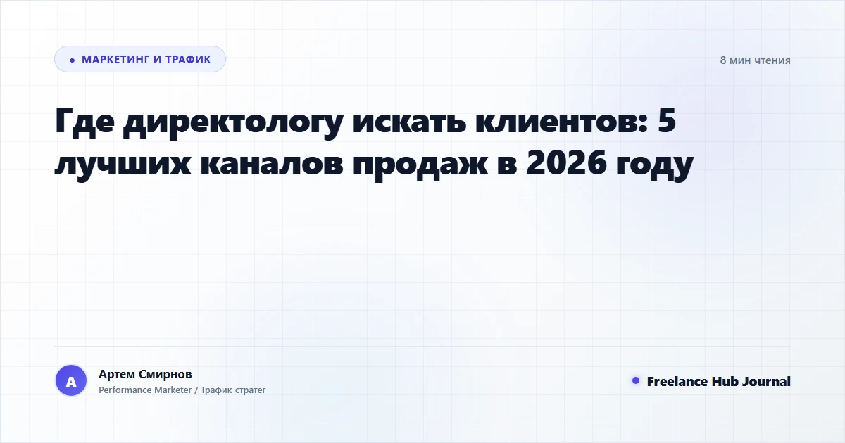 Где директологу искать клиентов: 5 лучших каналов продаж в 2026 году