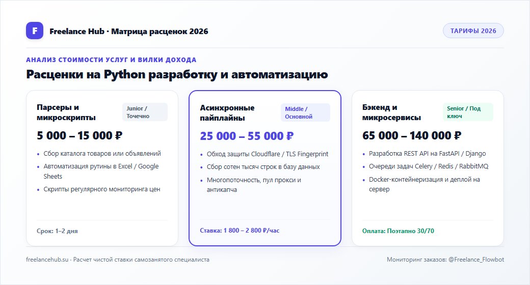 Тарифная сетка и расценки на услуги: где искать заказы python — вилка дохода