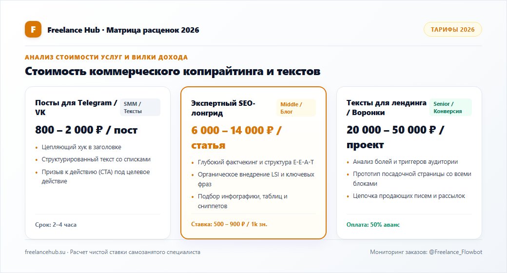 Тарифная сетка и расценки на услуги: где копирайтеру искать дорогие заказы — вилка дохода